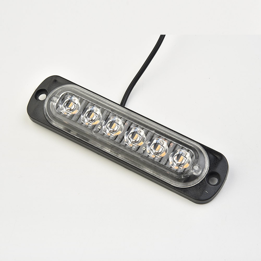 1PC DC 12-24V 18W Yellow 6 LED Bar Car Truck Van Strobe Flash-Light Lamp