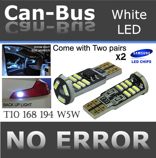4 pc T10 Canbus Samsung 15 LED Chip Super White Fit Front Side Marker Light S724
