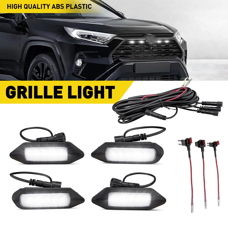 For Toyota RAV4 2019-2024 SE XLE XSE Limited LED Grille DRL Lights + Harness 4x