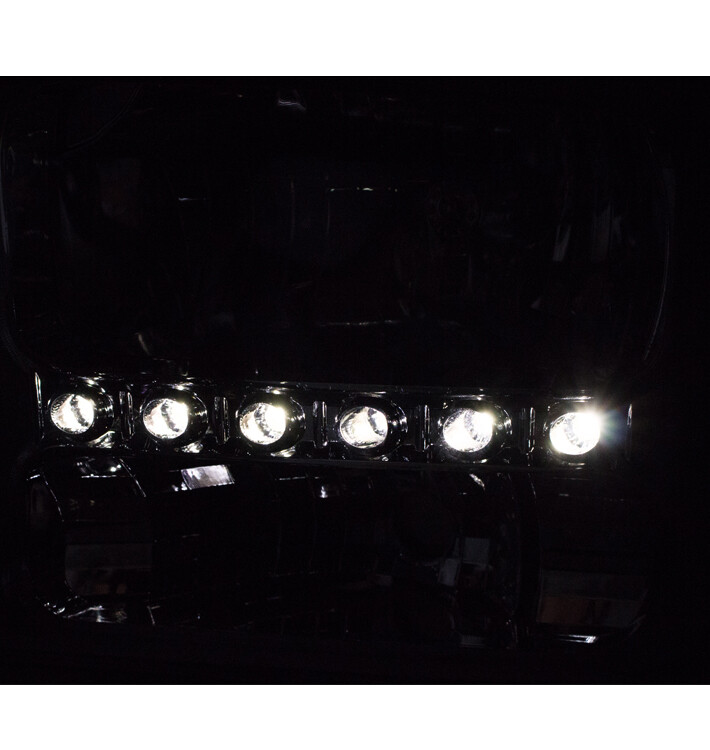 FOR 99-04 FORD F250 F350 SD/00 EXCURSION CRYSTAL LED CHROME HEADLIGHTS HEADLAMPS