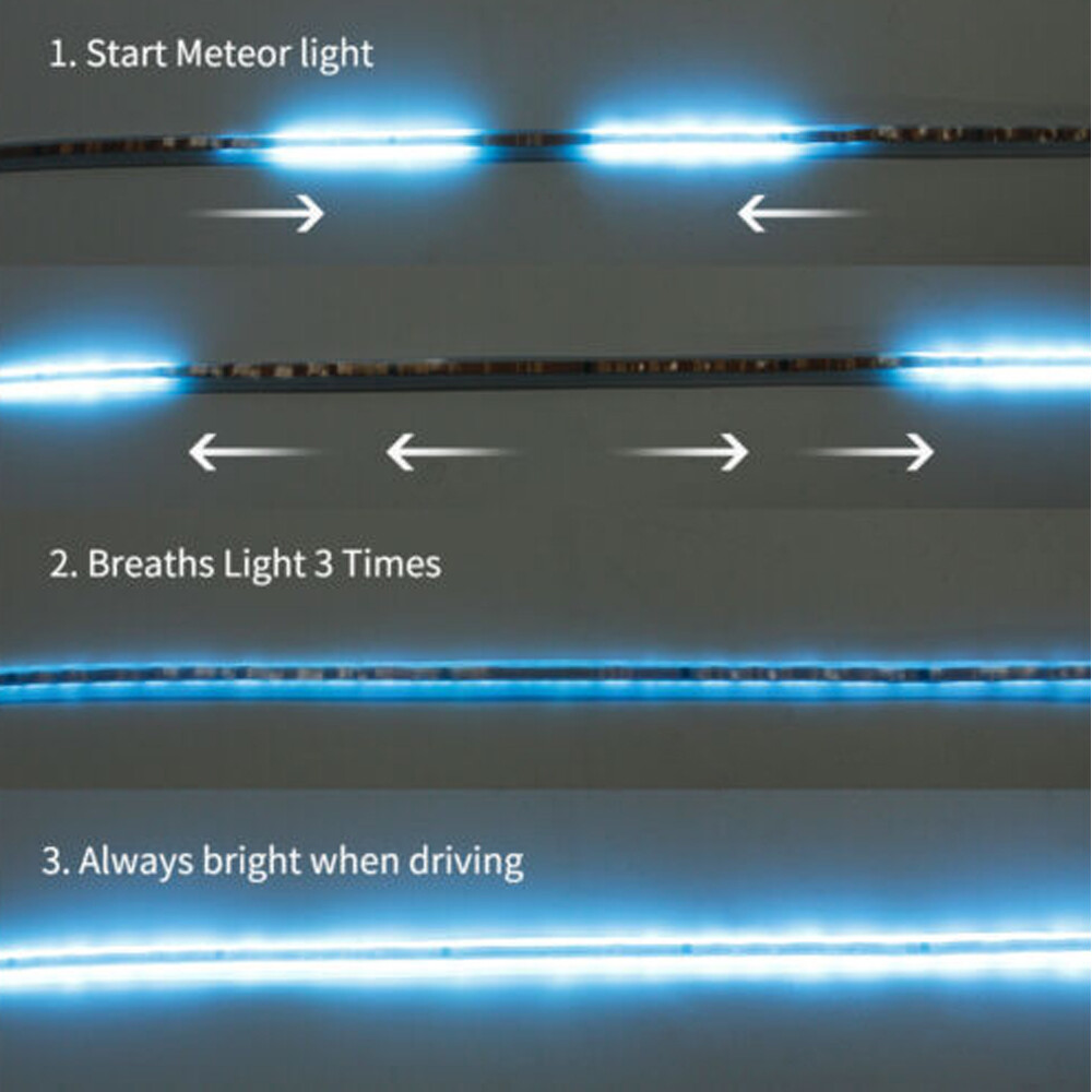 Flowing Car LED DRL Hood Light Strip Engine Cover Daytime Running Light 180CM