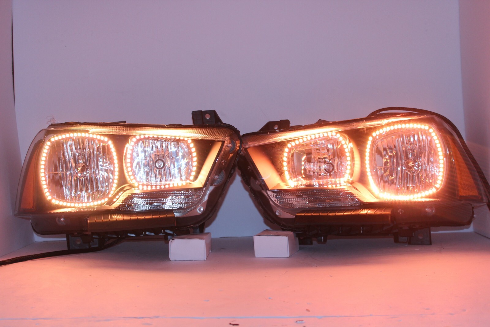 Dodge Charger 2011-2014 Pre-Built Headlights LED RGB Angel Eyes Halo Ring