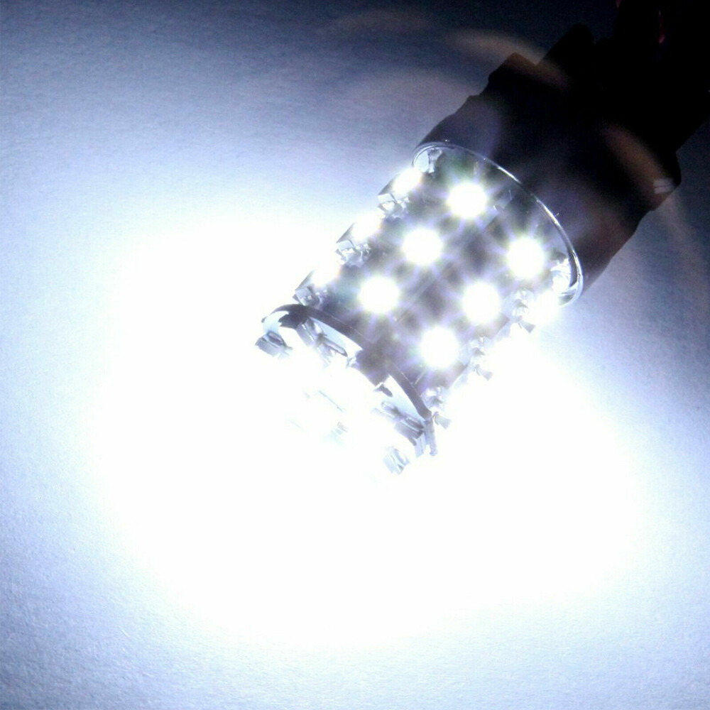 2pcs 3157 LED Amber White Switchback Turn Signal Light Bulbs For Chevy Silverado