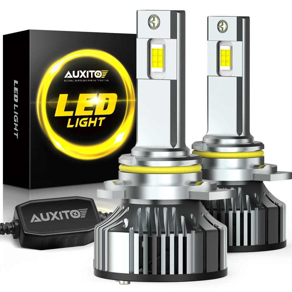 2PCS 9012 HIR2 LED Headlight Bulbs 6500K Cool White 24000LM 1:1 Size Y19 Series
