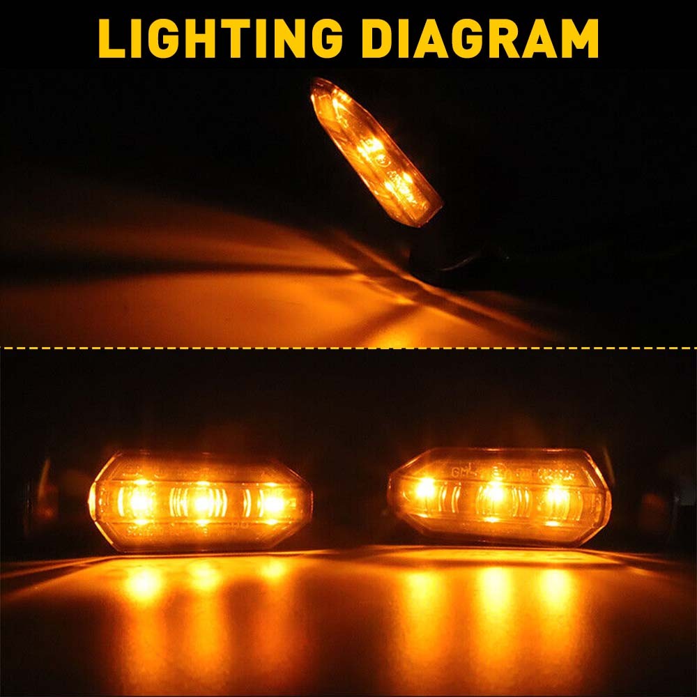 Motorcycle LED Turn Signals Blinker Light Indicator Smoke Amber For Yamaha 2-6X