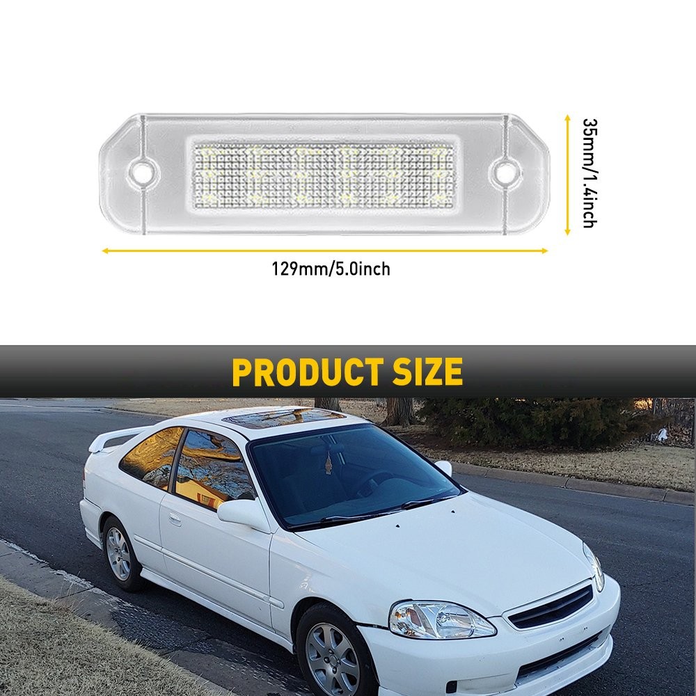 AUXITO LED License Plate Lamp for 92-00 Civic Honda Door 2 Coupe Rear Tag Light