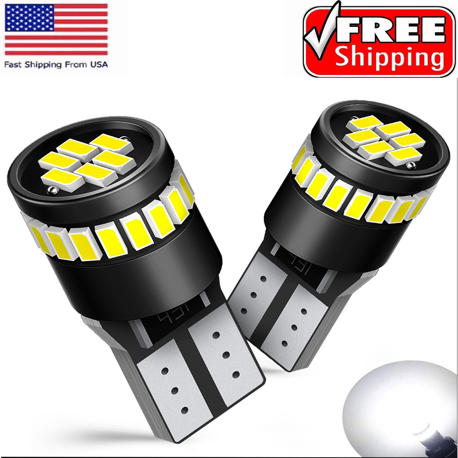 2/4/6X T10 LED License Plate Light Car Interior Bulbs White 168 2825 194 W5W