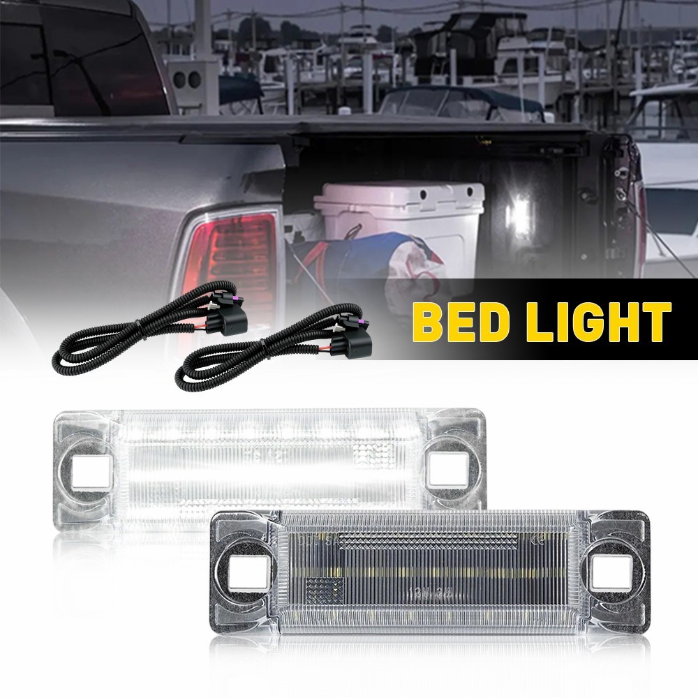 2PCS White LED Cargo Lights w/ Wiring 5182673AA Fit For 2016-2018 Dodge RAM 2500