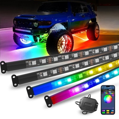 MICTUNING DreamColor Underglow Chasing Light Kit ,RGB+IC LED Lights for All Cars
