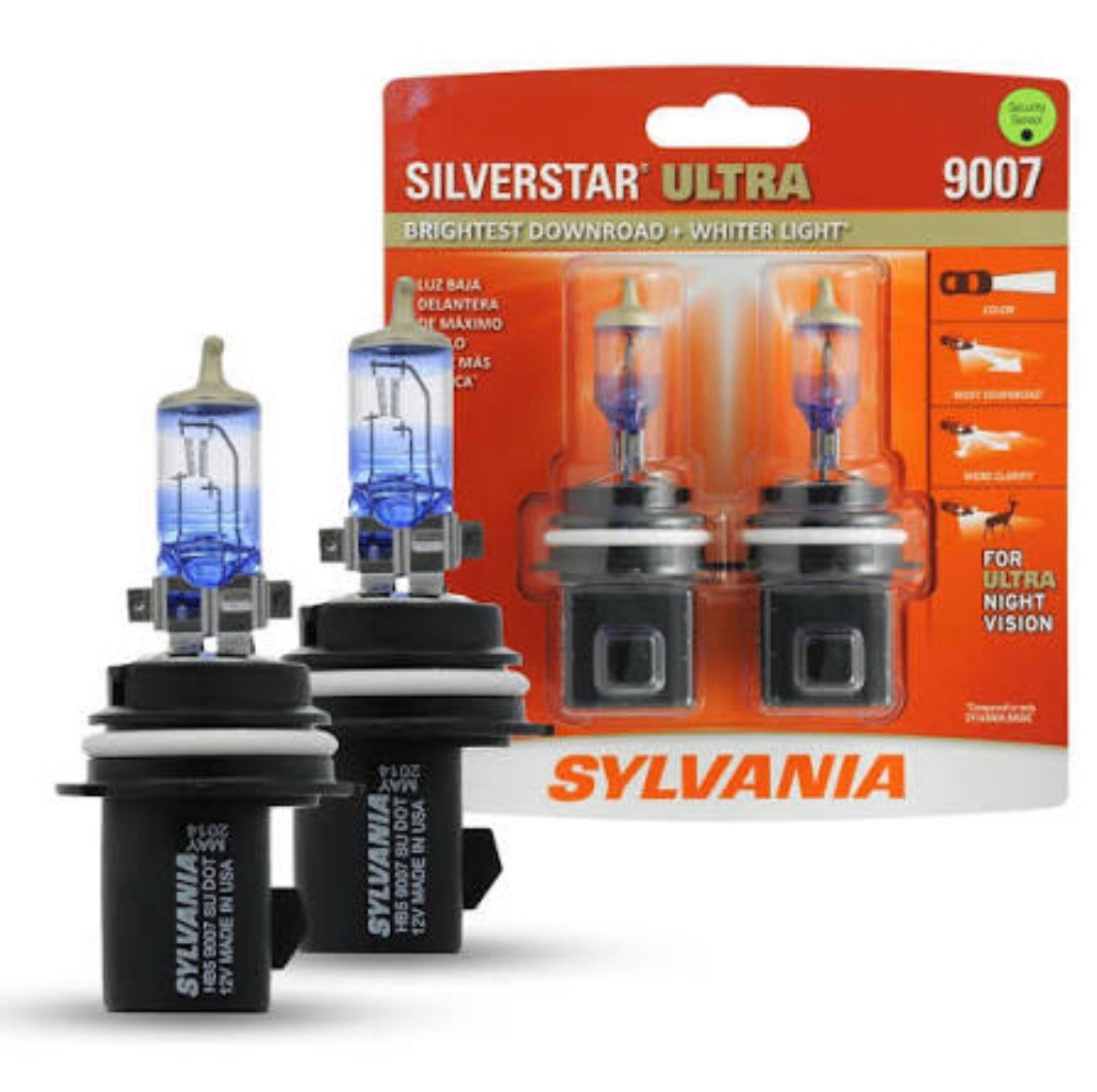 9007 Sylvania Silverstar Ultra Headlight Bulbs Twin Pack Bright BRAND NEW STOCK