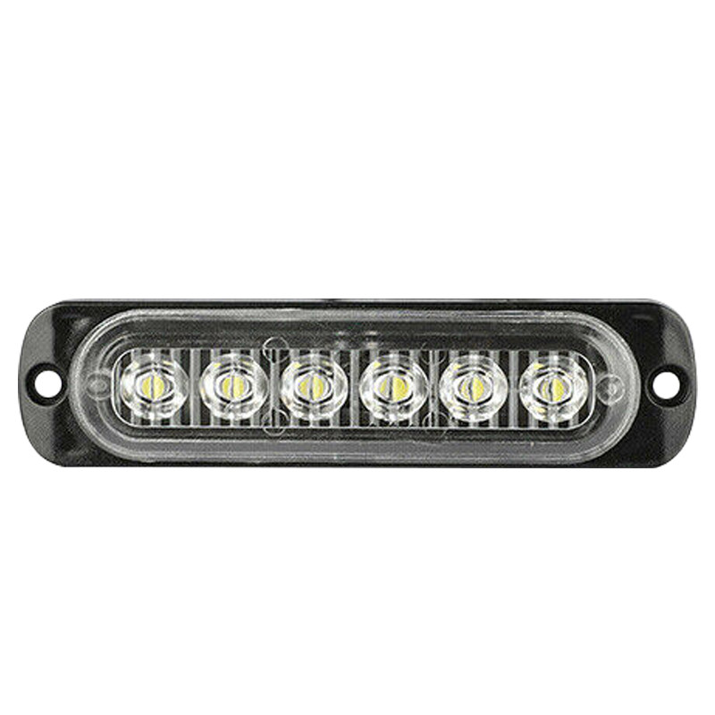 4PCS 6-LED STROBE LIGHTS WARNING FLASHING BEACON AMBER WHITE 12V REMOTE CONTROL
