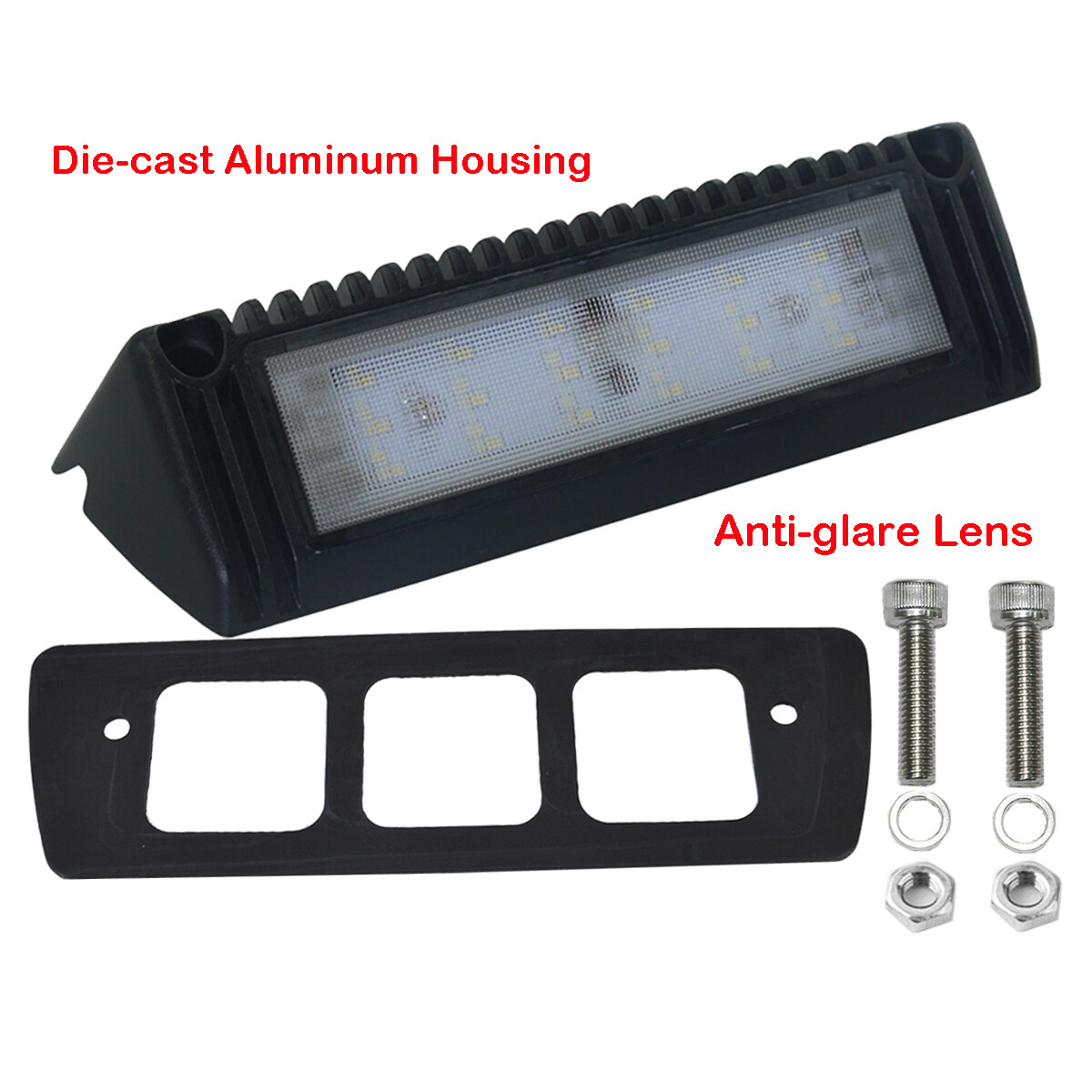 9inch 1800lm RV LED Exterior Light 40° Down Angle Flood Beam 6000K Cool-White