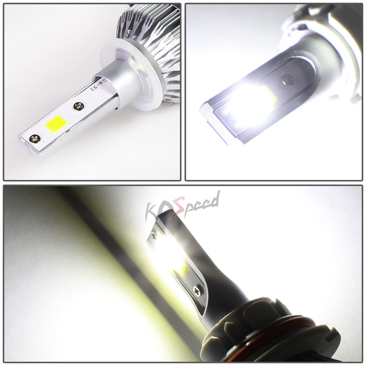 2x White LED 880 6000K 50000 Hours Life/ Replacement Headlight Bulbs +Cool Fan