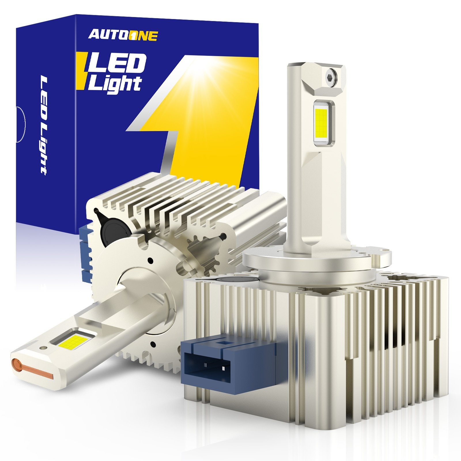 AUTOONE D3S LED Headlight Bulbs 120W 6000K Super White HID Xenon Conversion Kit
