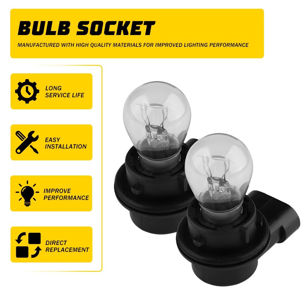 2X Front Left Right Daytime Running Light Bulb & Socket For Jeep Renegade 1.4T