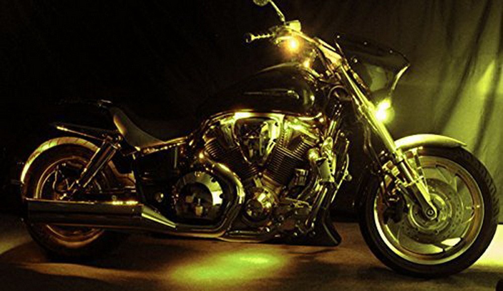 8pcs RGB Multi-Color LED Motorcycle Ground Effect Light Kit w/ Wireless Remote