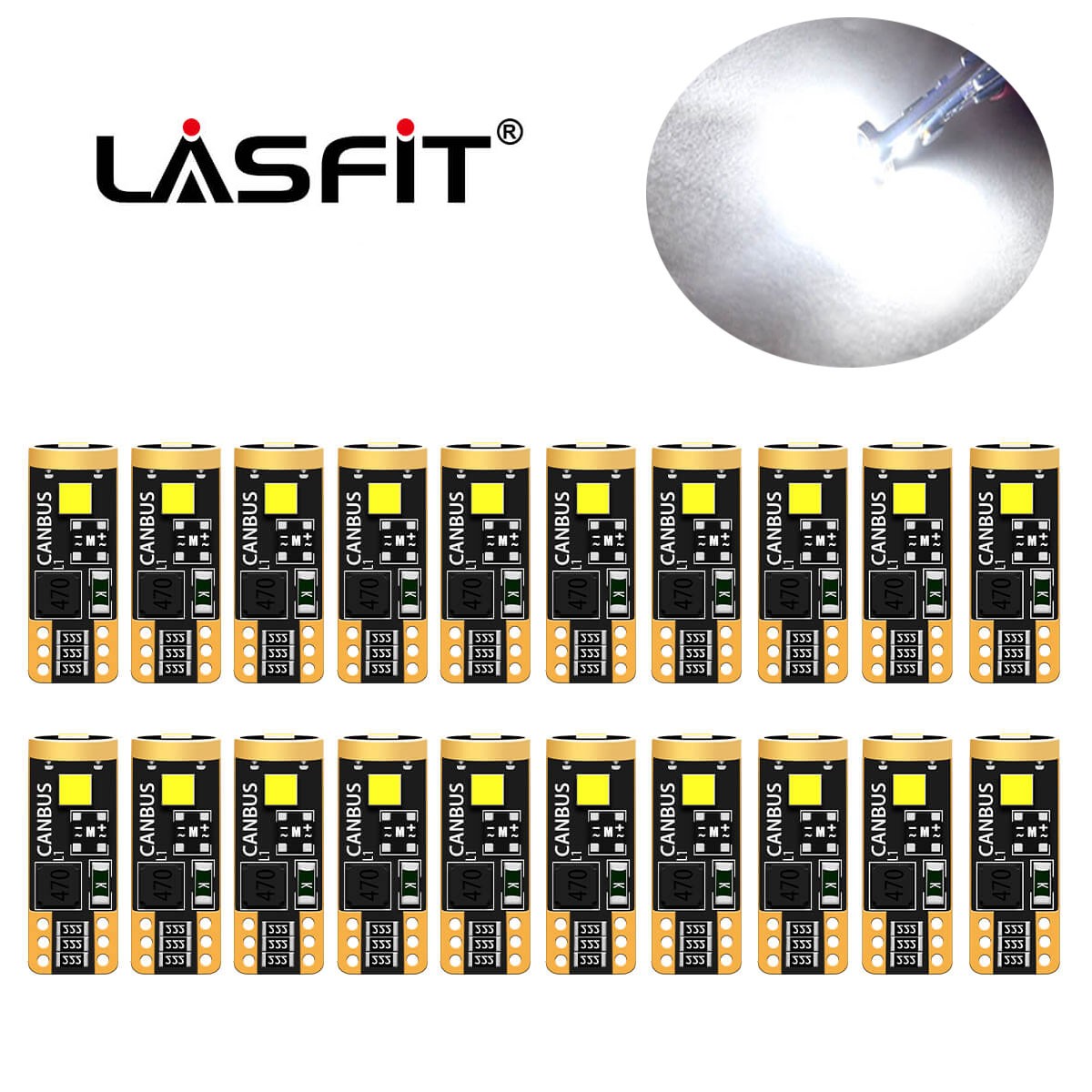 30x T10/194/168 White LED License Plate Interior Light Bulbs Super Bright 6000K
