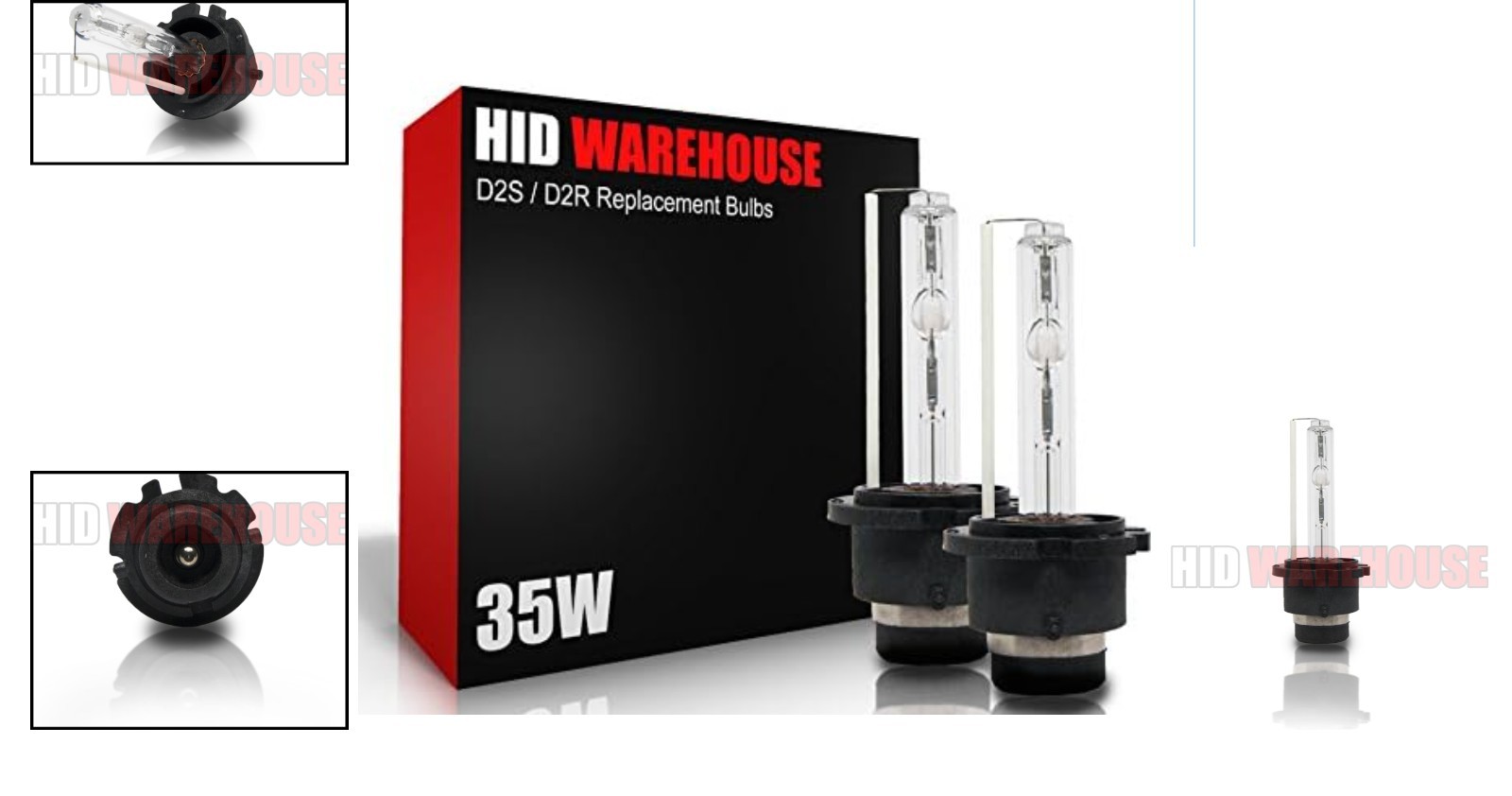 HID Xenon Replacement Bulbs – D2S/D2R/D2C – 5000K Bright White Pair