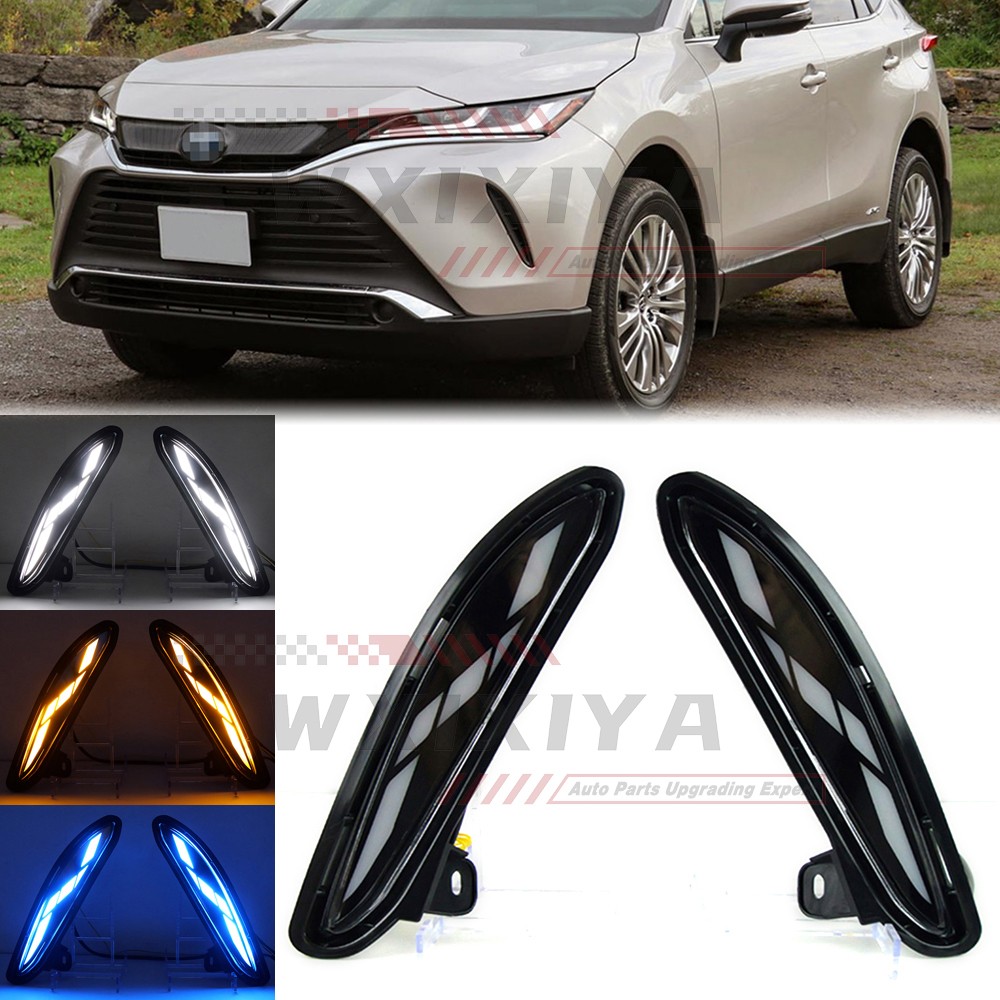 LED DRL Daytime Running Light for Toyota Venza Harrier 2021-24 Fog Lamp w/ Turn