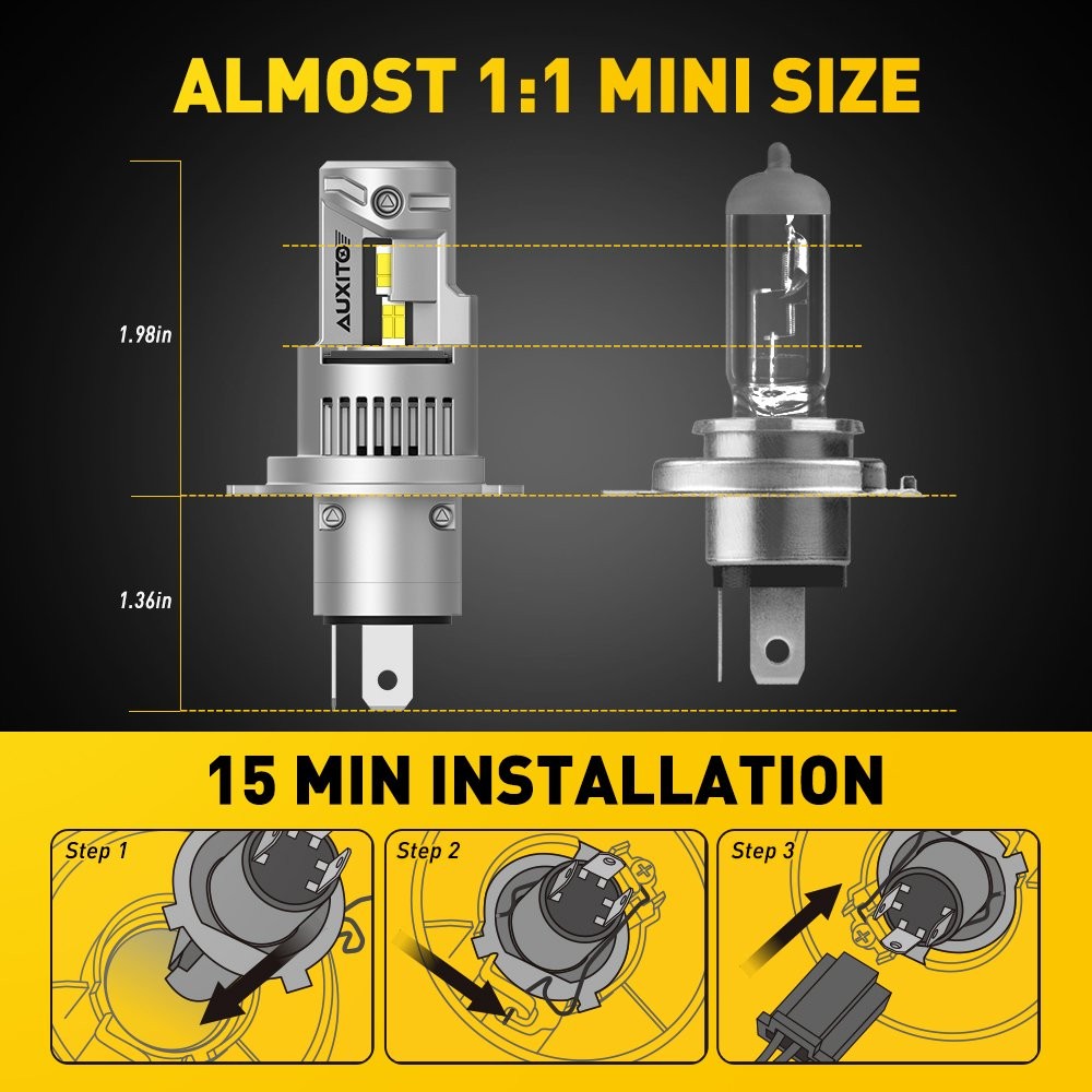 2X H4 HB2 9003 LED Headlight Bulbs Kit 6000K White High Low Beam Replace Halogen