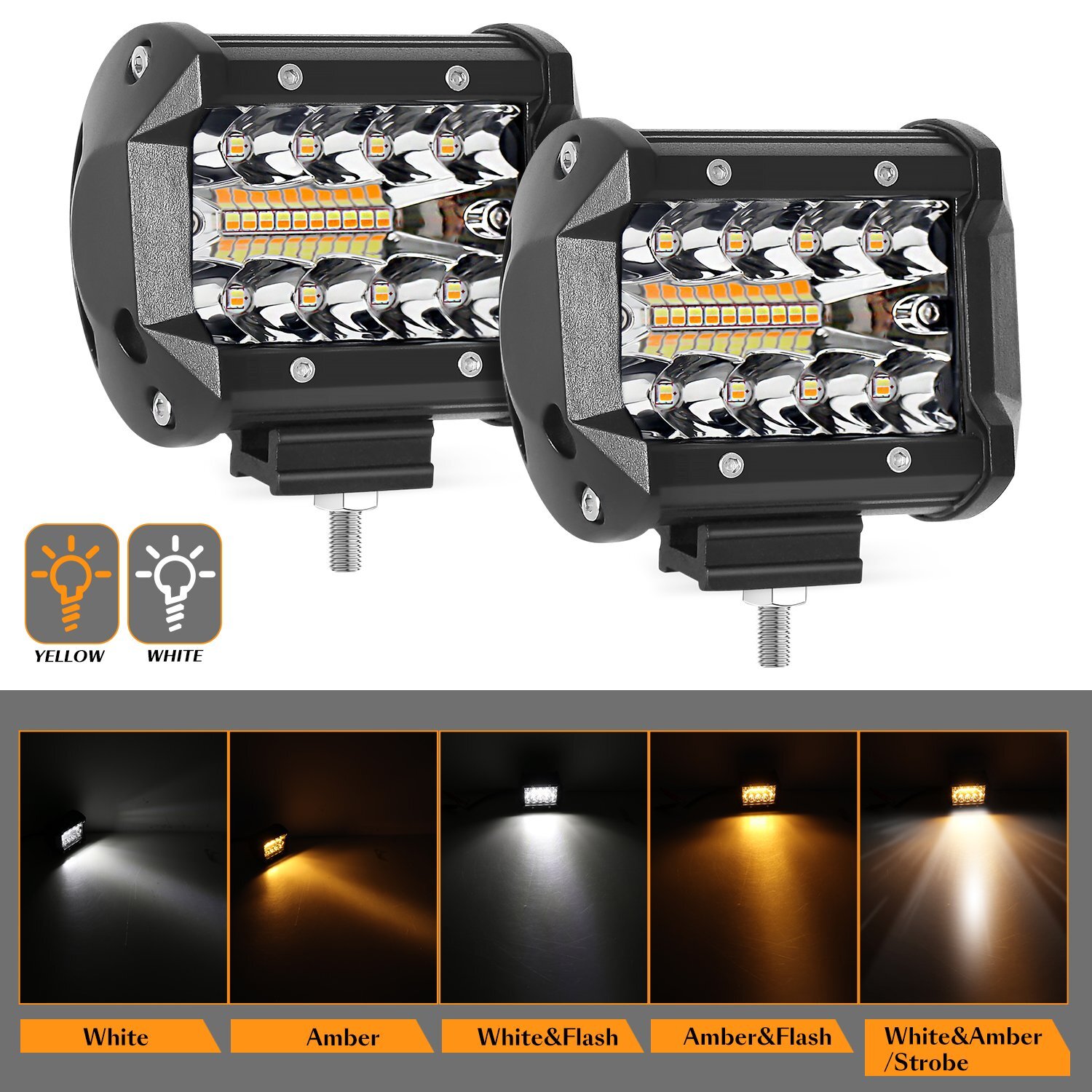 Tow Hitch Mounting Bracket+3-row 4“LED Work Light Pods Backup Reverse For Truck