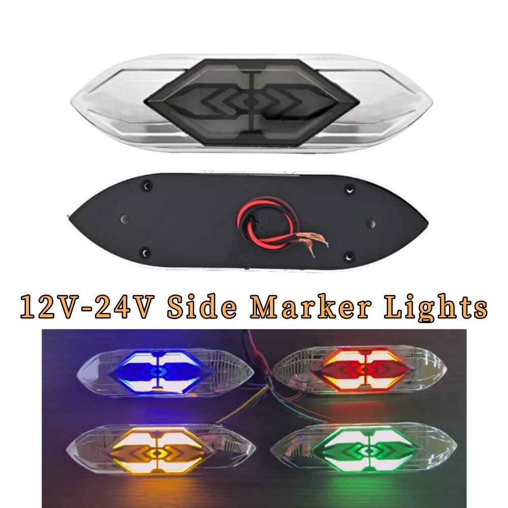 2xCar Side Marker Lights 12V24V LED Indicator Flowing Turn Signal Lamp Truck Van