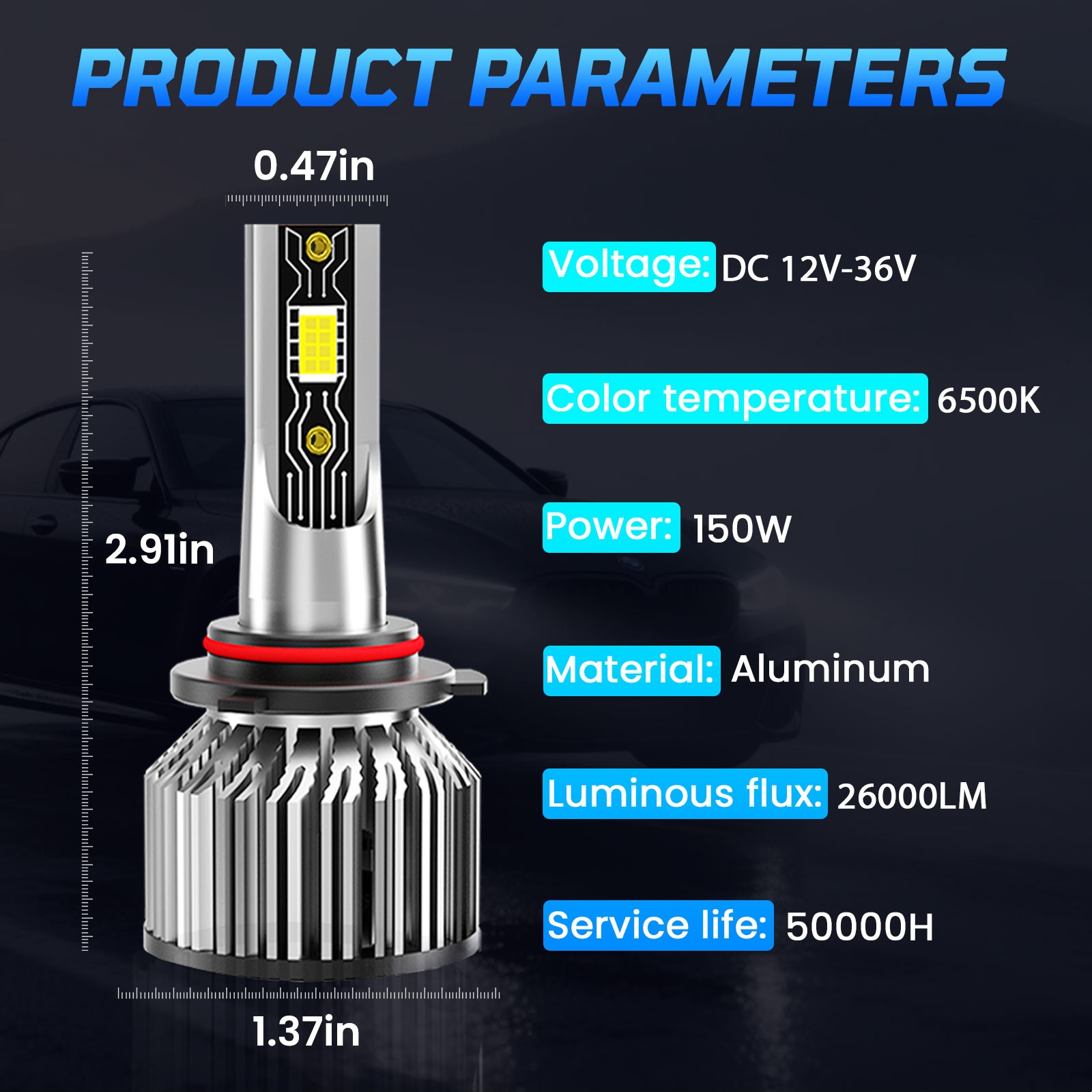 For Ford F-150 2015-2021 LED Headlight Kit Bulbs Super Bright Cool White 72000LM