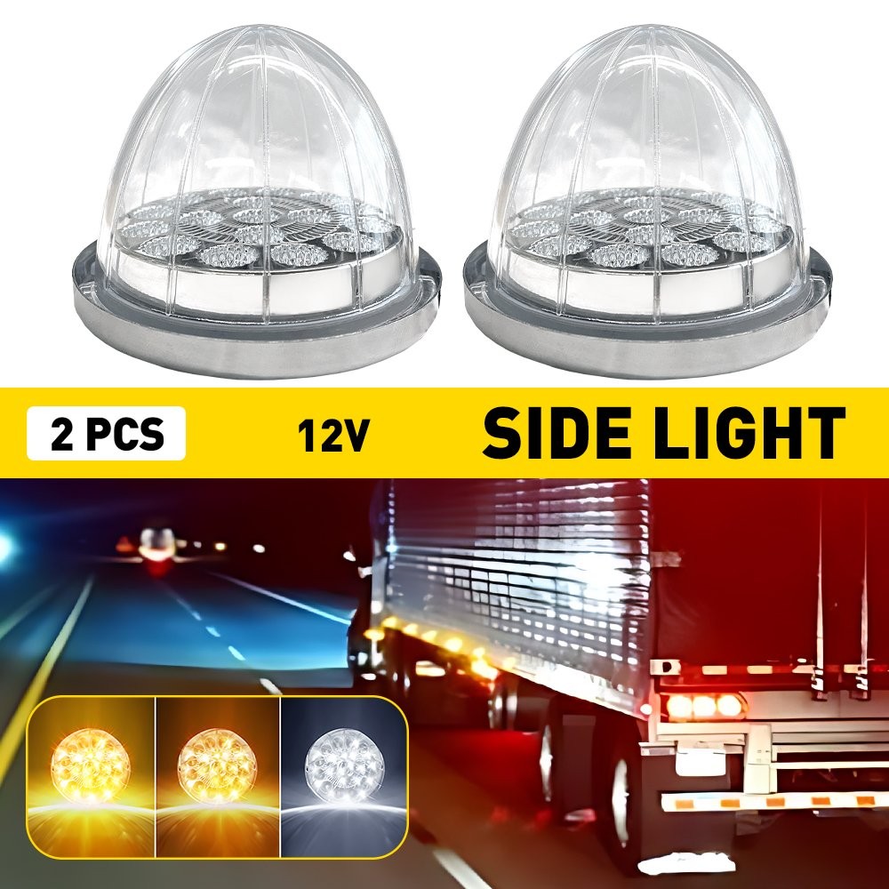 2pcs LED Watermelon Lights Indicator Turn Signal Side Marker Lamp Amber White EH