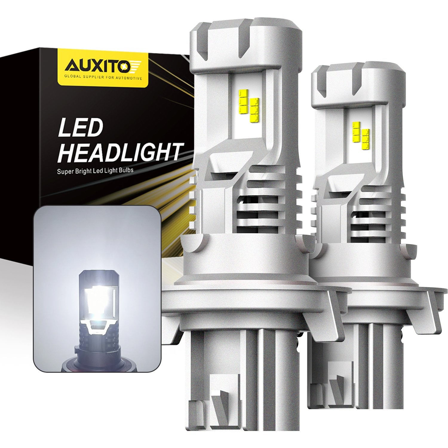 2x Super H13 30000LM White LED Headlight Bulb Conversion Kit Hi/Lo Beam 6500K US