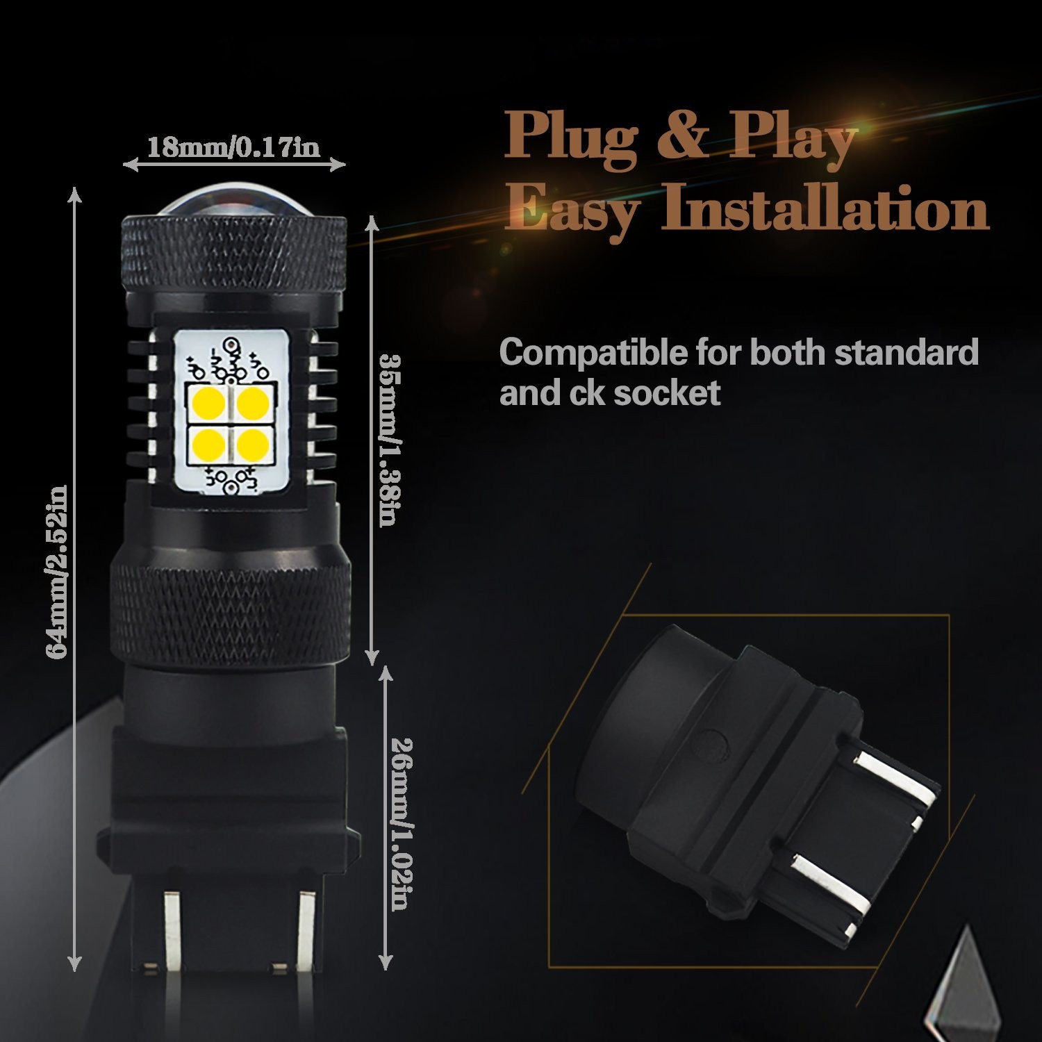 2X AUXITO 3157 3156 Turn Signal light White 3030smd High Power bulb LED EXC