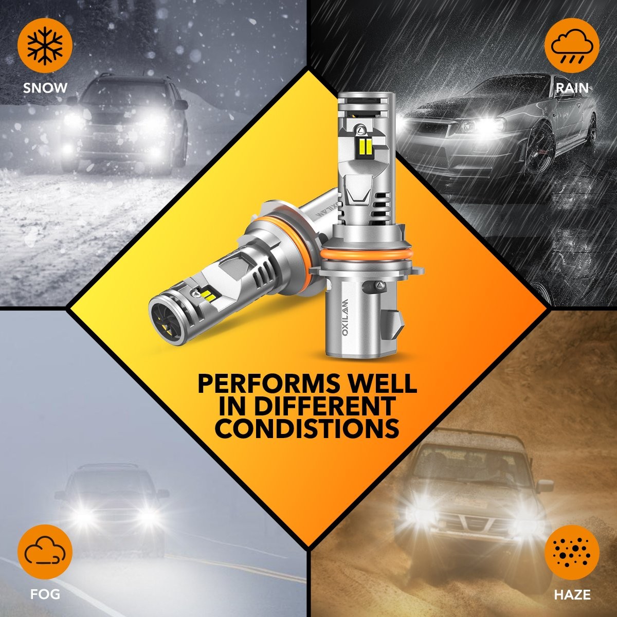 High Low Beam Bulbs Kit White Bright Lamps Q36 9007 LED Headlight Combo2-10x