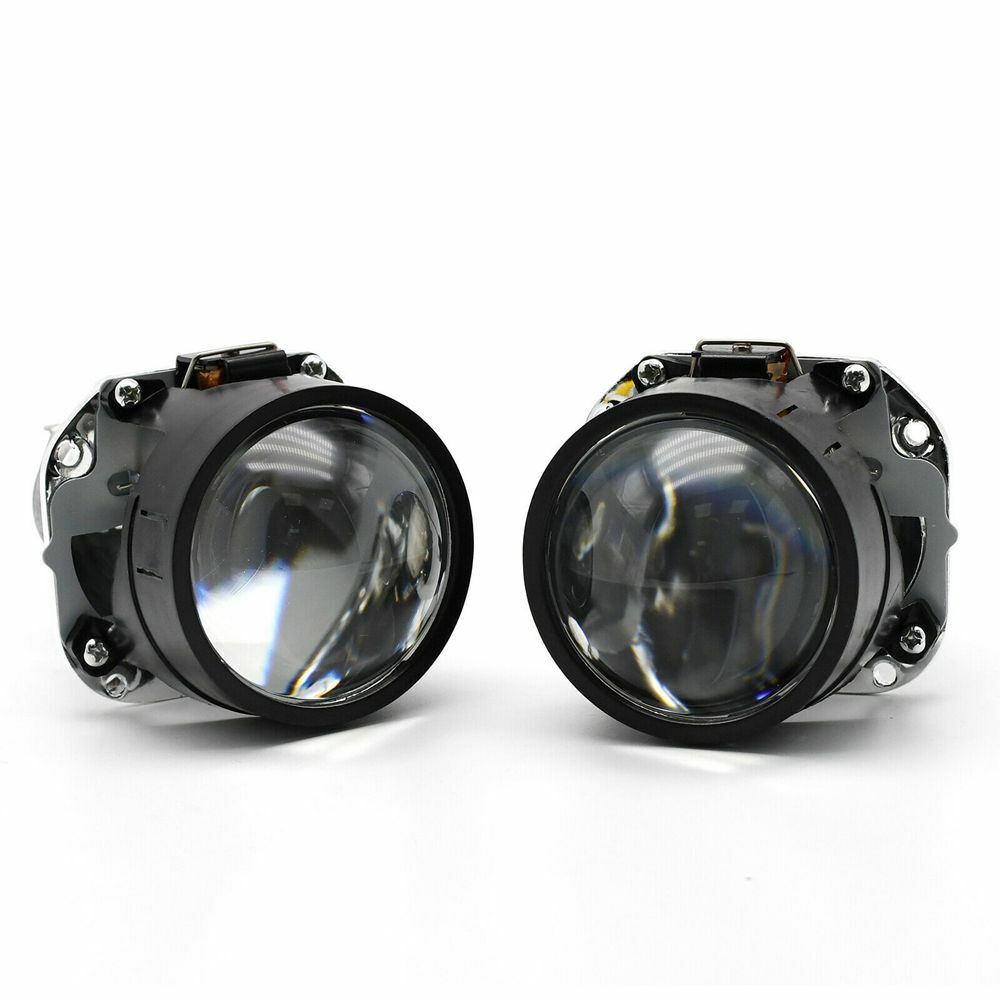 2.5“ HID Bi xenon Projector Lens Silver Shrouds Devil Eyes Headlight Retrofit