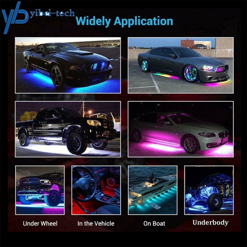 RGB Dreamcolor Led Car Underglow Lights Music Bluetooth App Remote Control Strip