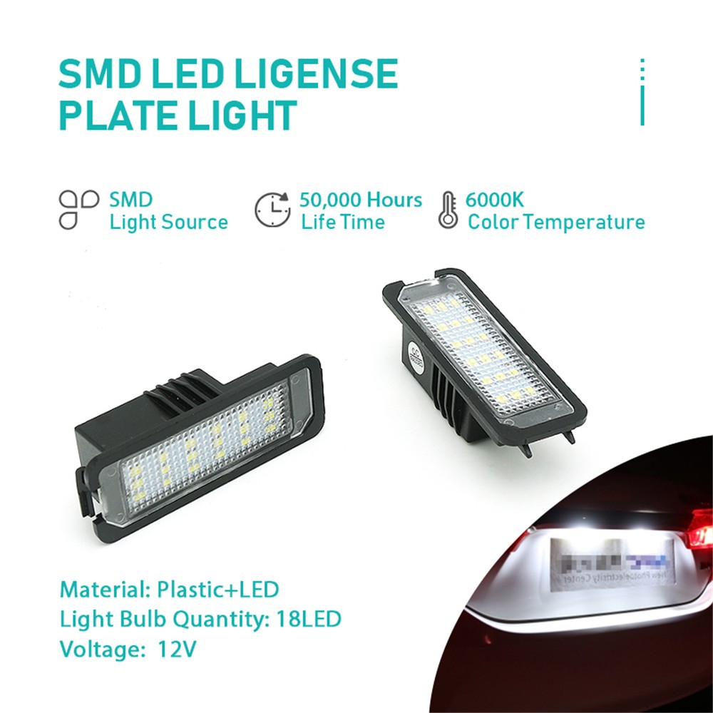 For 2006-10 Volkswagen New Beetle Car Rear 18 LED Number License Plate Light 2PC