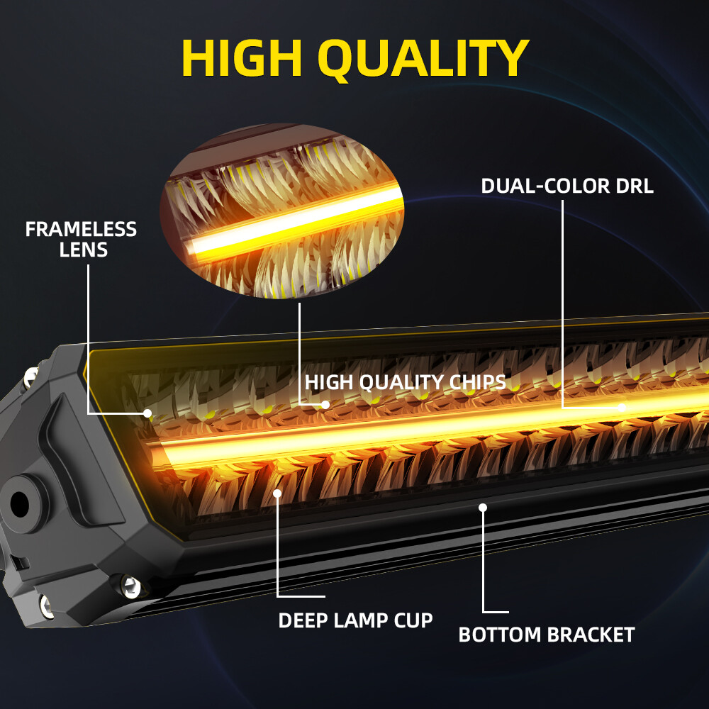 12V-24V Night Blazer 22″ Dual Row LED Light Bar With DRL Park Light Function 20″