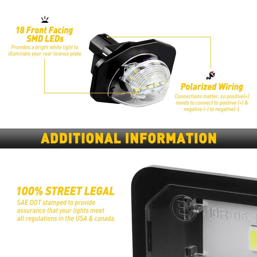 LED License Plate Light Super Lamp Bright For Toyota Sienna Corolla Scion XB XD
