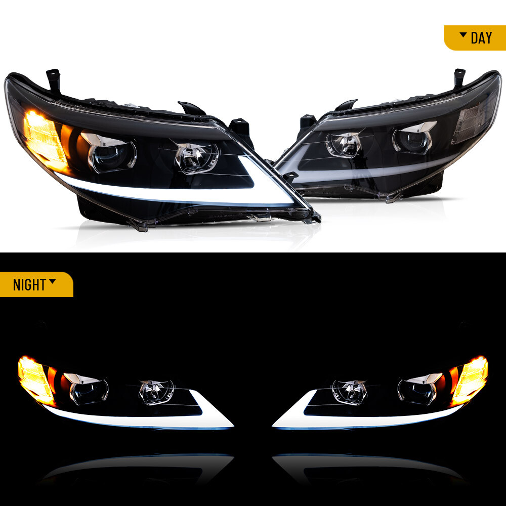 VLAND Headlights Assembly+LED Bulbs Kits For Toyota Camry 2012-2014 Front lights