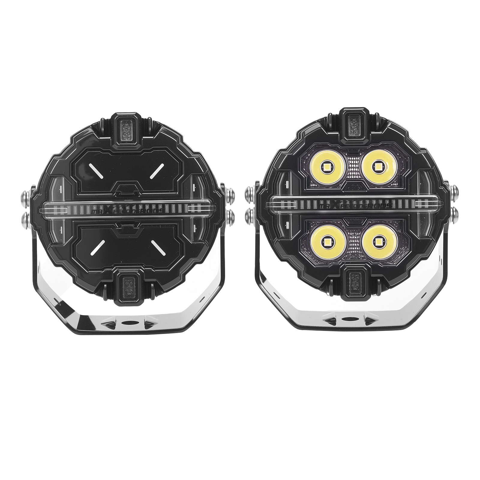 LED Driving Lights 3.5inch 160W Spot Beam RGB Pods DRL White Amber IP68 19200LM