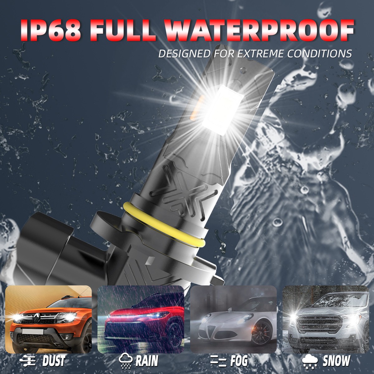 2PCS 9006 LED Headlight Bulbs Kit High Low Beam Super Bright White 6000K New
