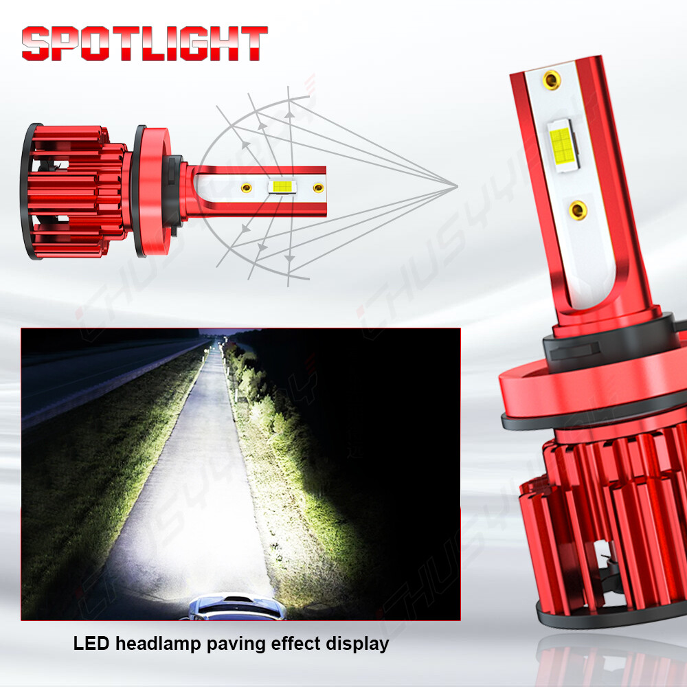 9005/HB3 H11 Combo LED Headlight Bulbs Conversion Kit High Low Beam 6000K White