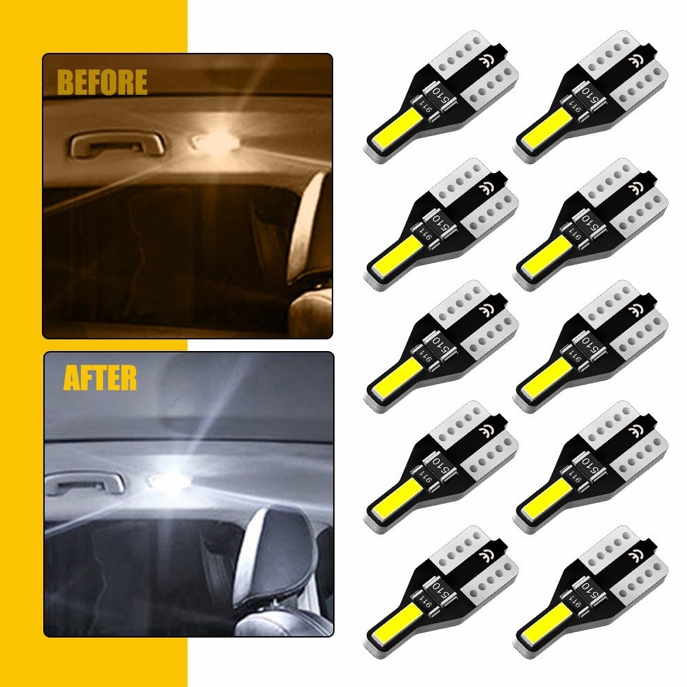 6000K White T10 194 168 W5W 2825 LED License Plate Light Dome Map Light 200LM 10