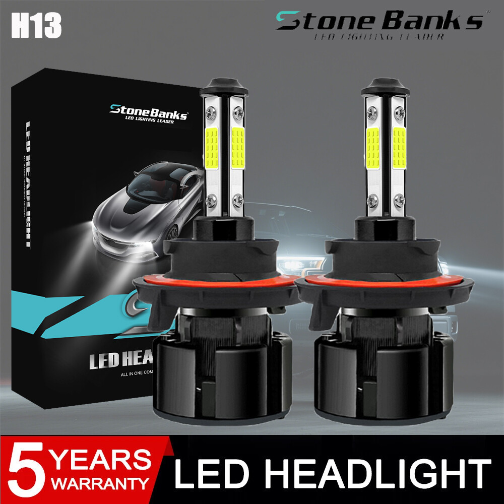 H13 9008 LED Headlight Bulbs Kit High Low Beam 6500K Super Bright White 720000LM