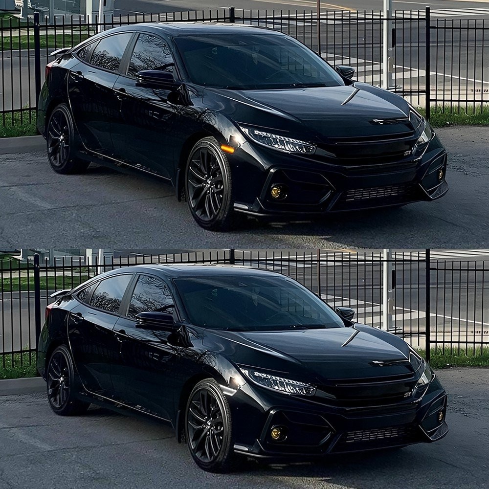 Smoke/Clear Full LED Strip Front Bumper Side Markers For 2016-2021 Honda Civic