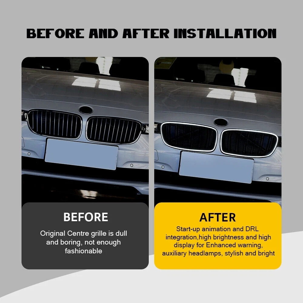 LED Light Front Kidney Grille Grill For BMW 5 Series F10 11 Grille Light 2014-17