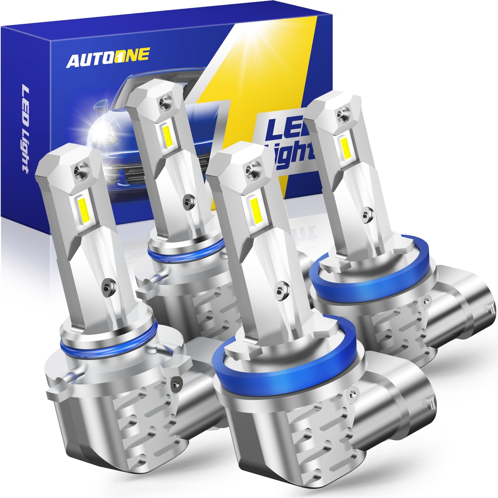 4x 9005 & H11 Combo LED Headlight High Low Beam Bulbs 6000K Super White Bright