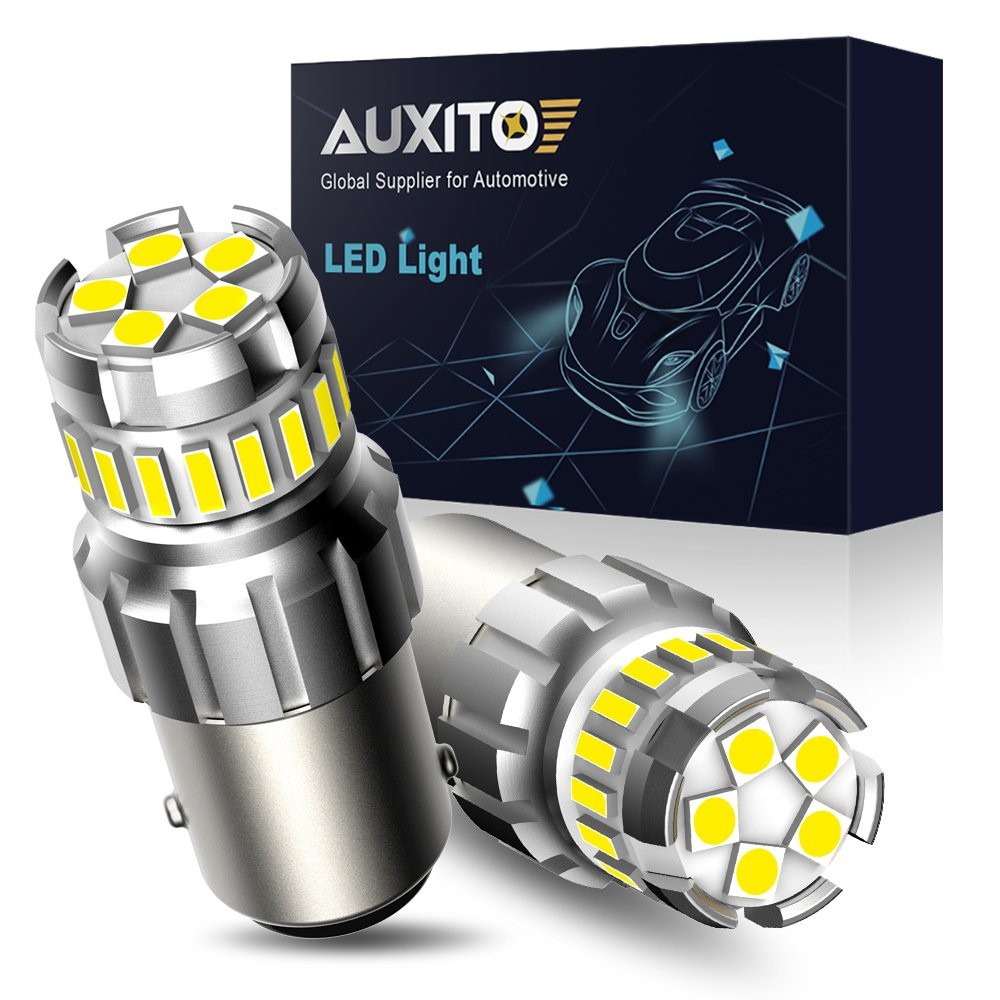 1157 BAY15D 7507 LED White Back Reverse Up Turn Signal Light Bulbs Kit AUXITO P