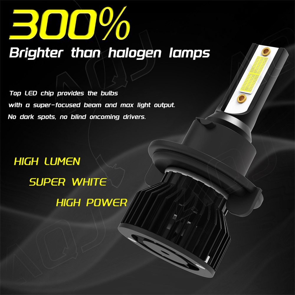 H13 9008 LED Headlight Bulbs Kit 100W 20000LM Hi/Lo Beam Super Bright White