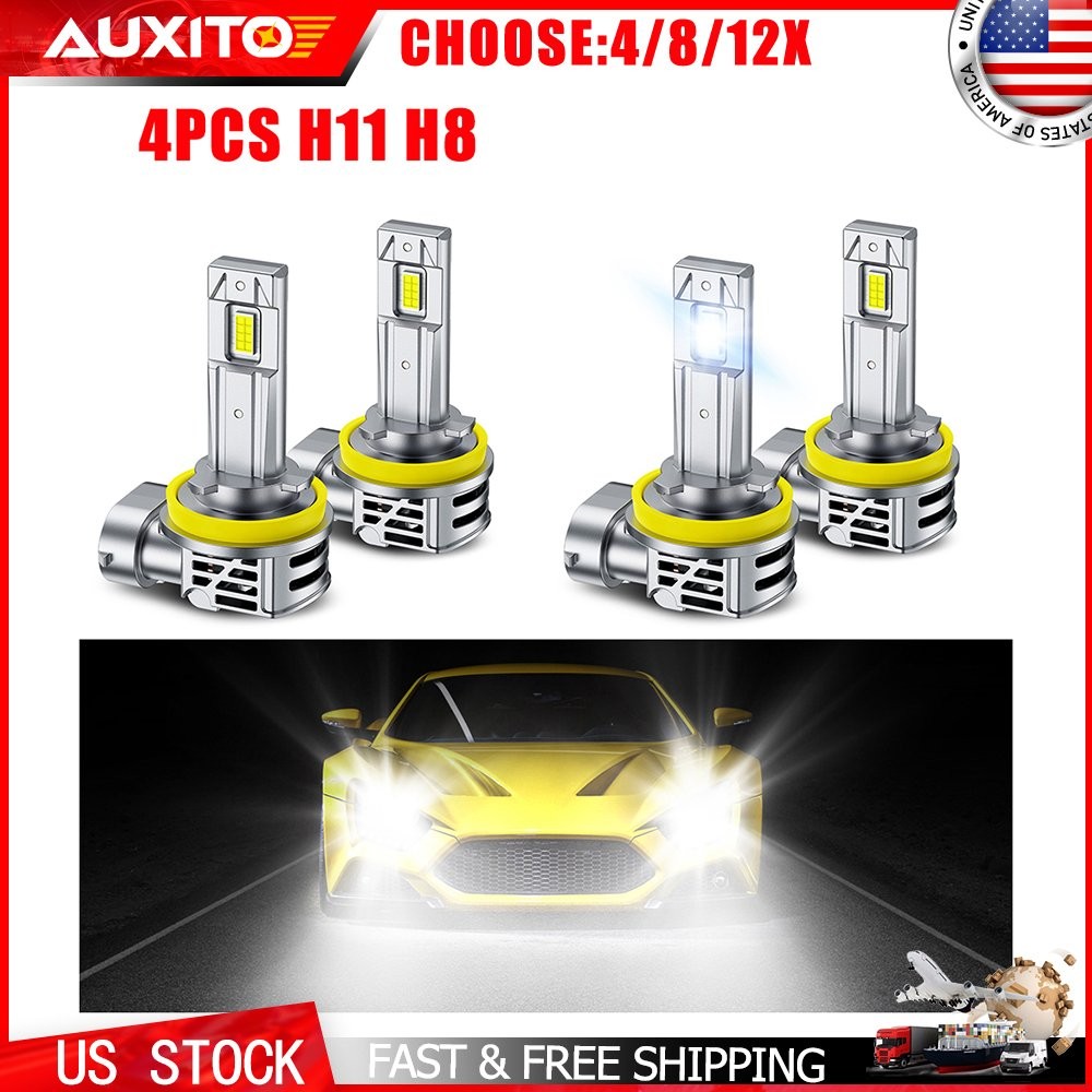 H11 H8 LED Headlight Bulbs 80000LM 6500K White High/Low Beam -/SET Kit 4-40X