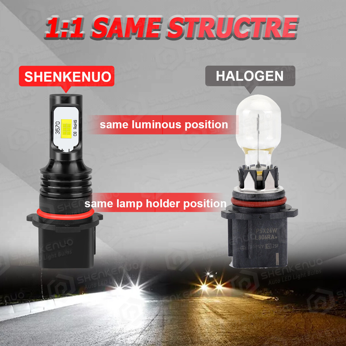 Super White P13W LED Bulbs For 10-13 Chevy Camaro Daytime Running Light DRL SMD