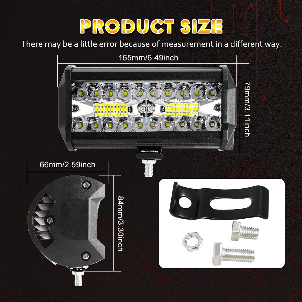6pcs 7″ LED Pod Lights Driving Work Lamps Off Road Truck SUV ATV UTV Tractor 4WD